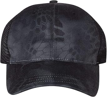 Richardson Camo Washed Trucker Cap Adjustable Kryptek Typhon/ Black