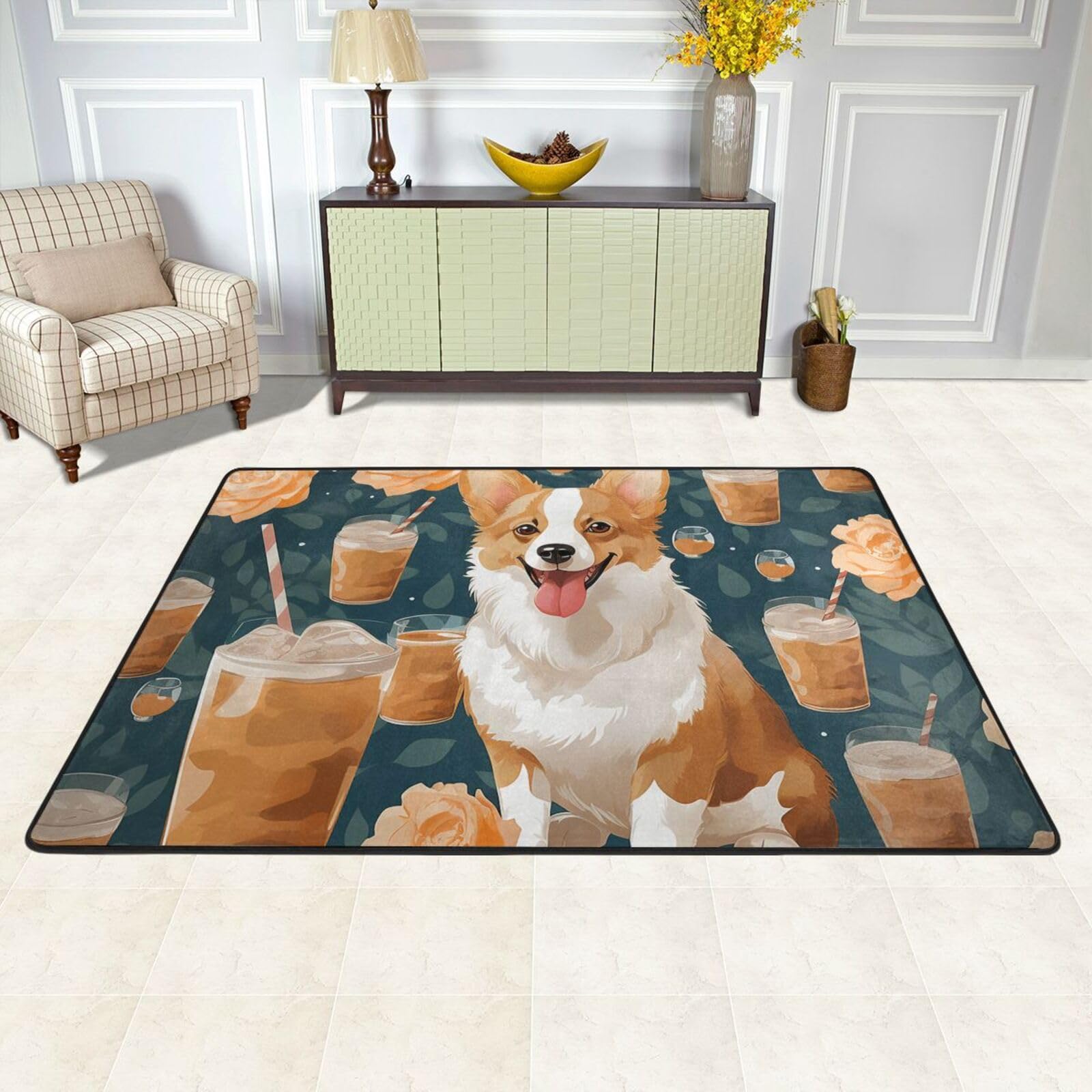 Tapis doux d'intérieur thé au lait pour une chambre cocooning