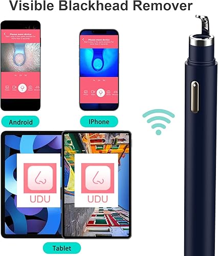 Miniatura 4 de Eliminador de puntos negros con cámara, herramientas de eliminación de puntos negros visuales WiFi con luces blancasazules para iPhone, teléfonos