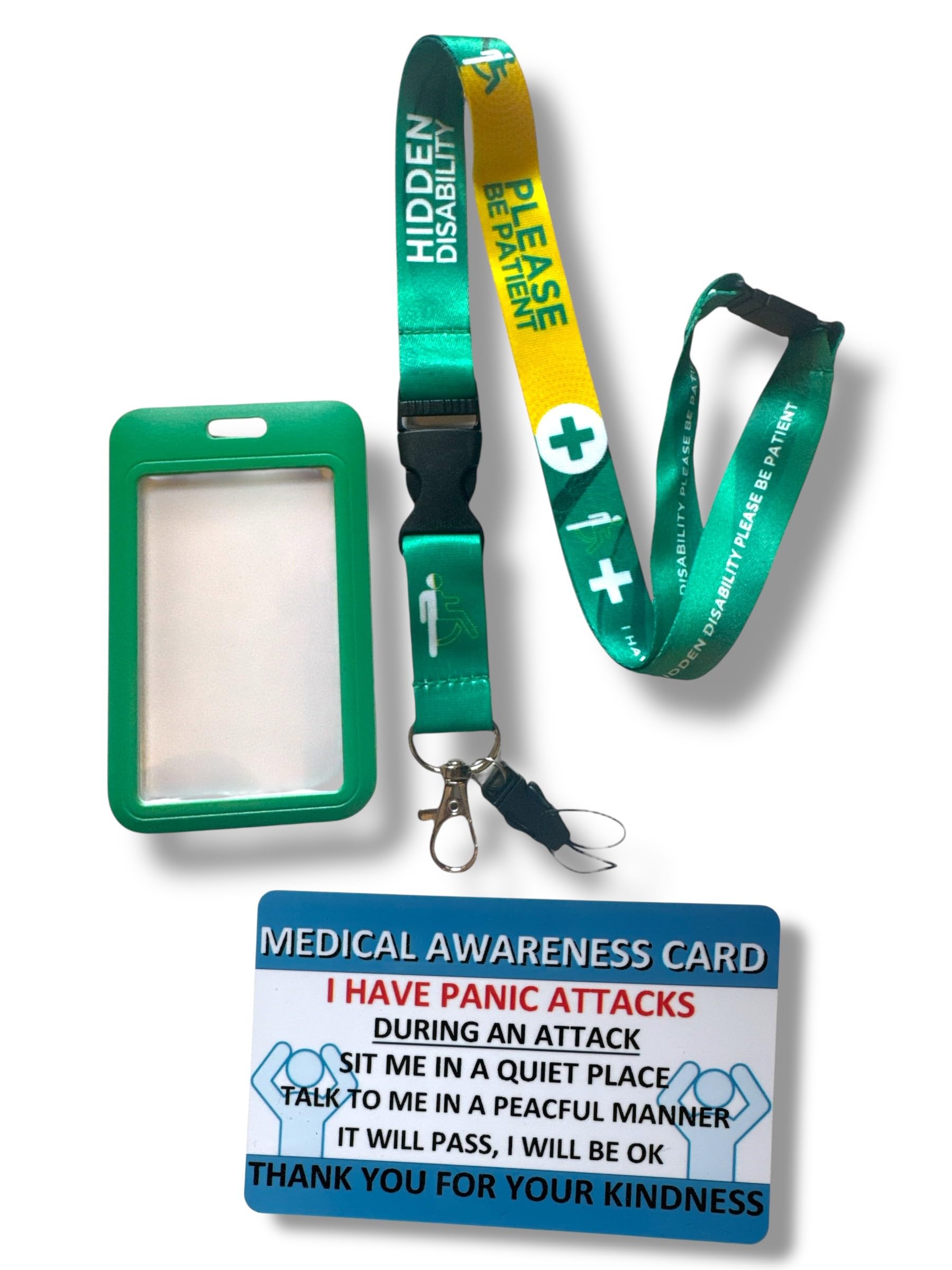 Hidden Disability Lanyard with Enclosed Hidden Disability Card Holder & Disability Awareness Card (Panic Atacks) — image 1