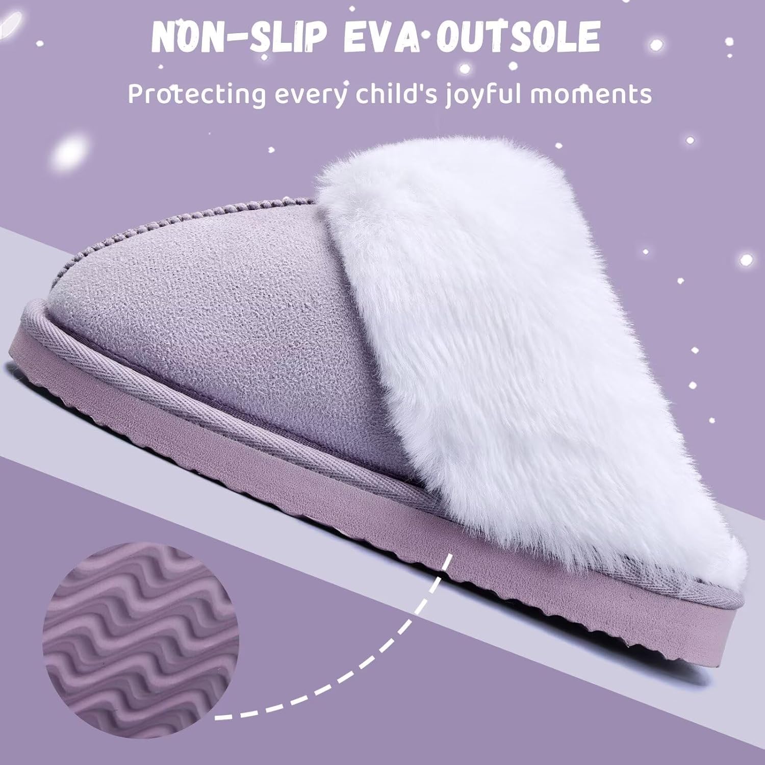 IceUnicorn Kids Slippers Girls Boys Fuzzy House Shoes Warm Memory Foam Slippers Bedroom Slides for Indoor Outdoor - Image 3