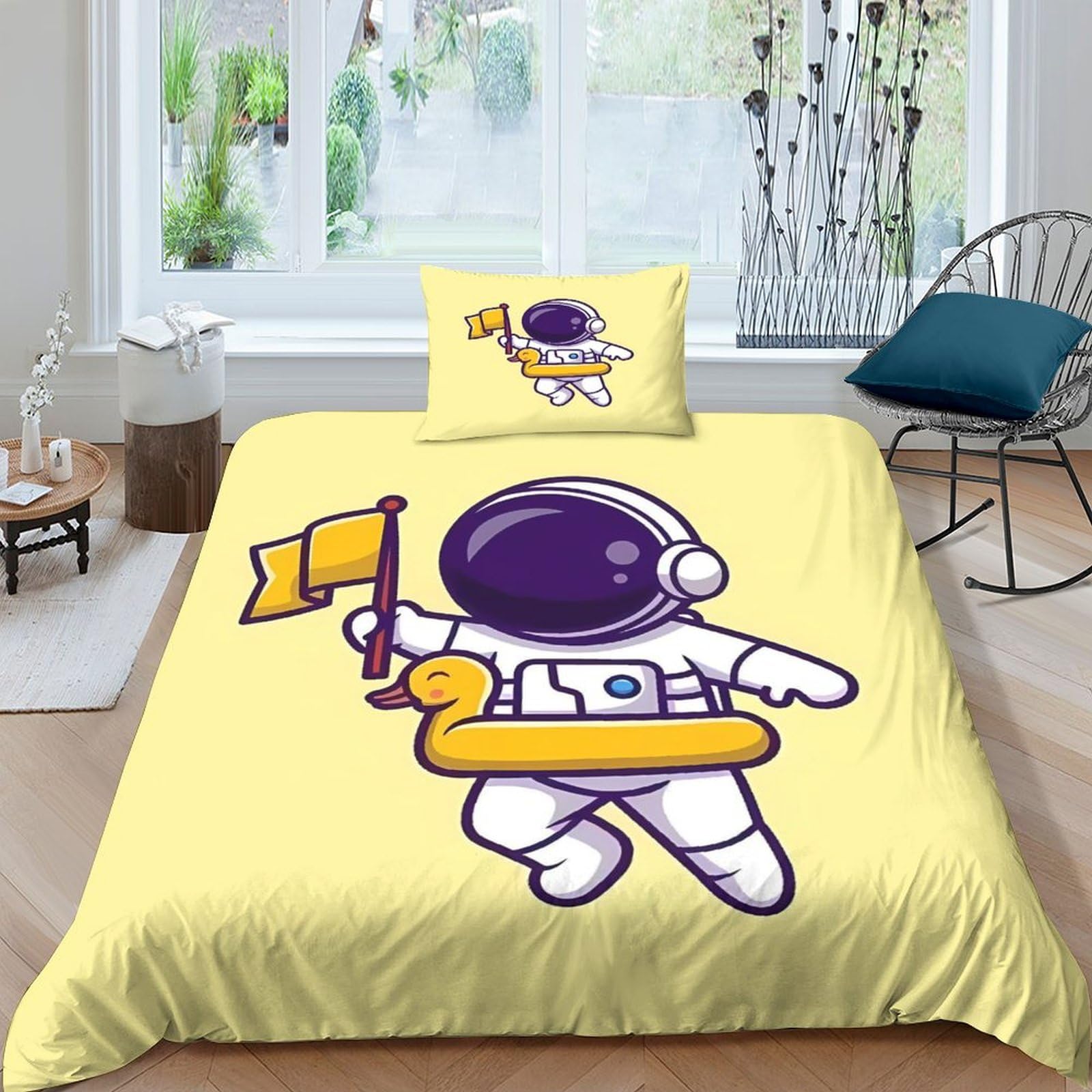 Housse de couette astronaute pour lit enfant et deco chambre ludique