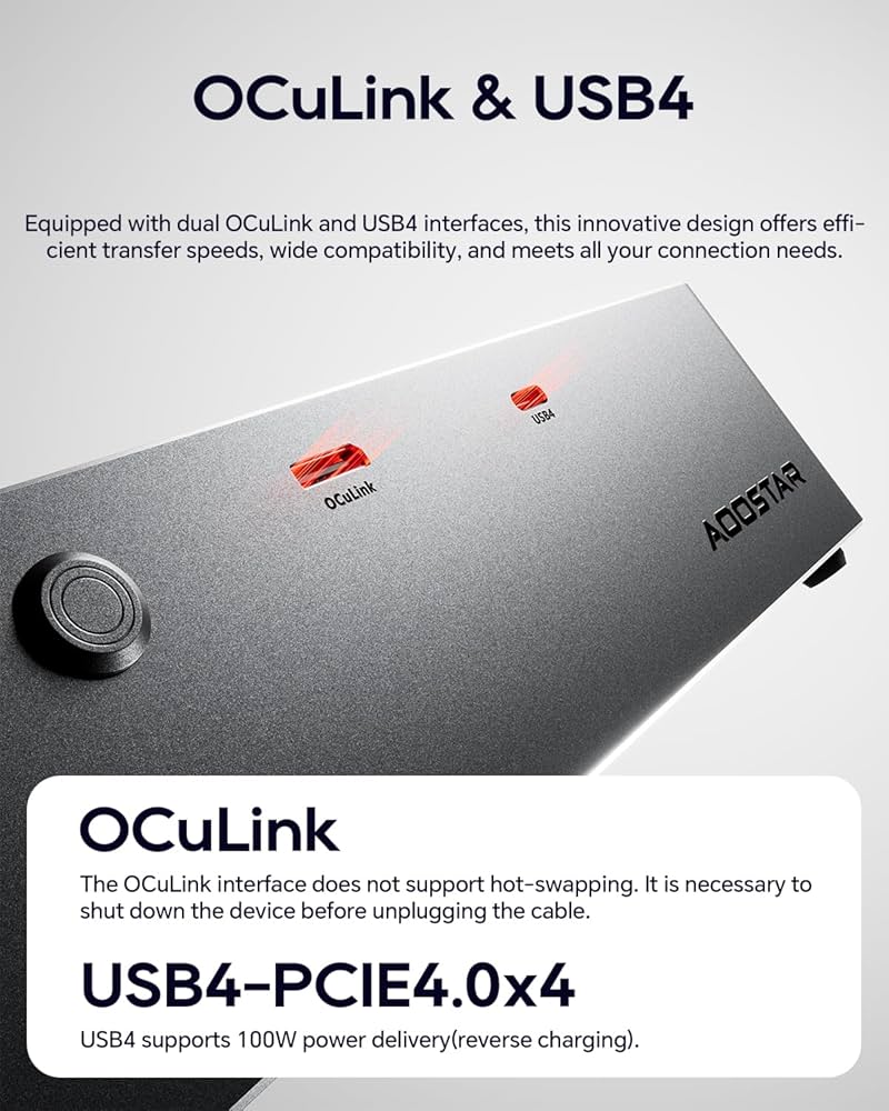 AOGSTAR AG02 OCuLink & USB4 eGPUドックドッキング Amazon.com: AOOSTAR AG02 EGPU Dock with 800W PSU, OCuLink+