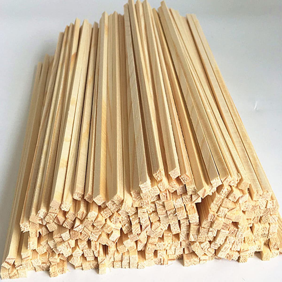 Varillas cuadradas de Madera, Pasadores Cuadrados De Madera De Pino Natural Sin Acabar 8x8,10x10x500mm 18/15uds(10mm*10mm*500mm 15pcs)