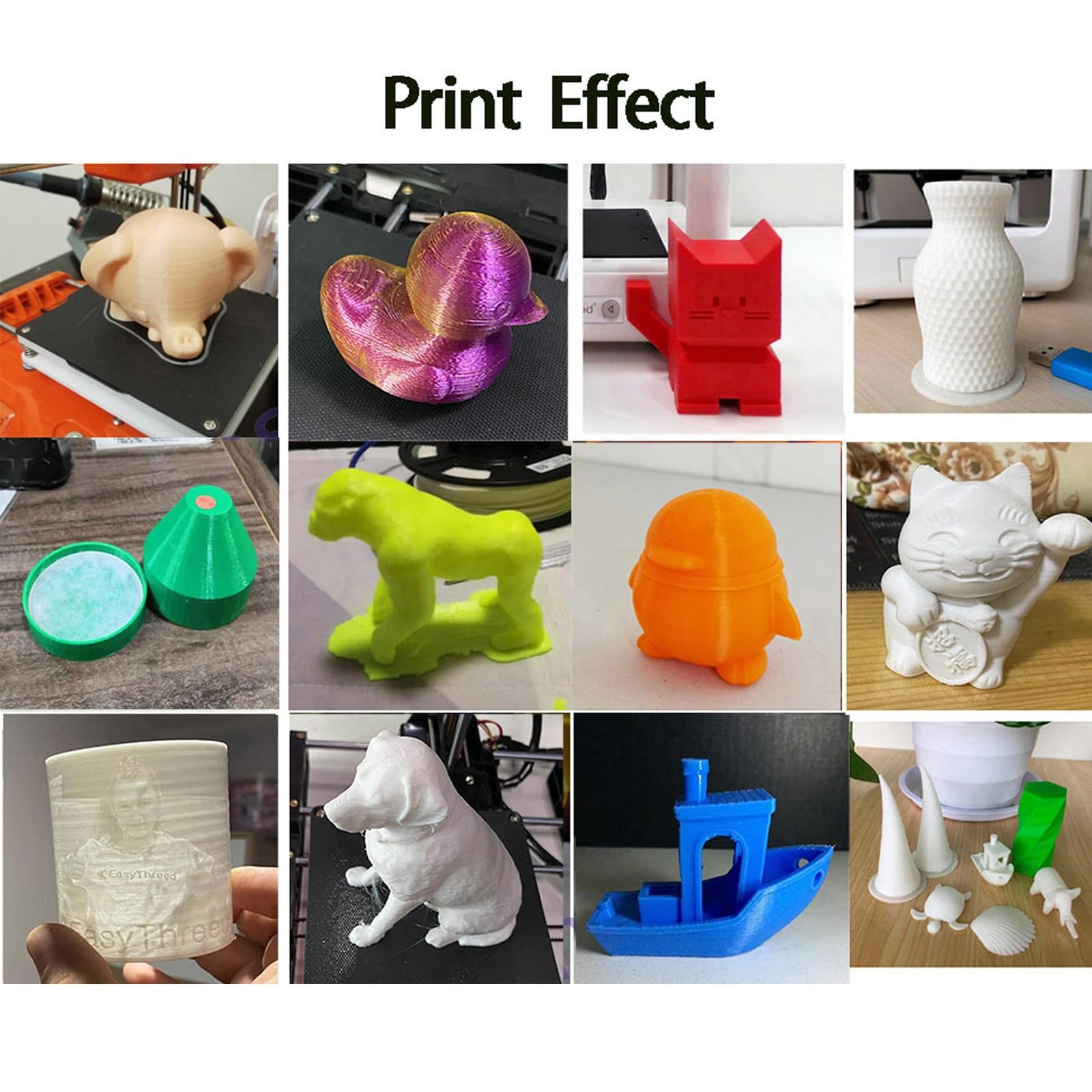 Stampante 3D entry-level, mini stampante 3D ad alta precisione, riscaldamento rapido, dotata di software di slicing automatico, stampante didattica adatta a bambini e principianti(White)
