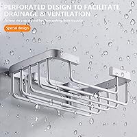 Vista 4 de Jabonera montada en la pared, jabonera de baño para ducha, soporte de jabón de barra de aluminio montado en la pared para baño y cocina