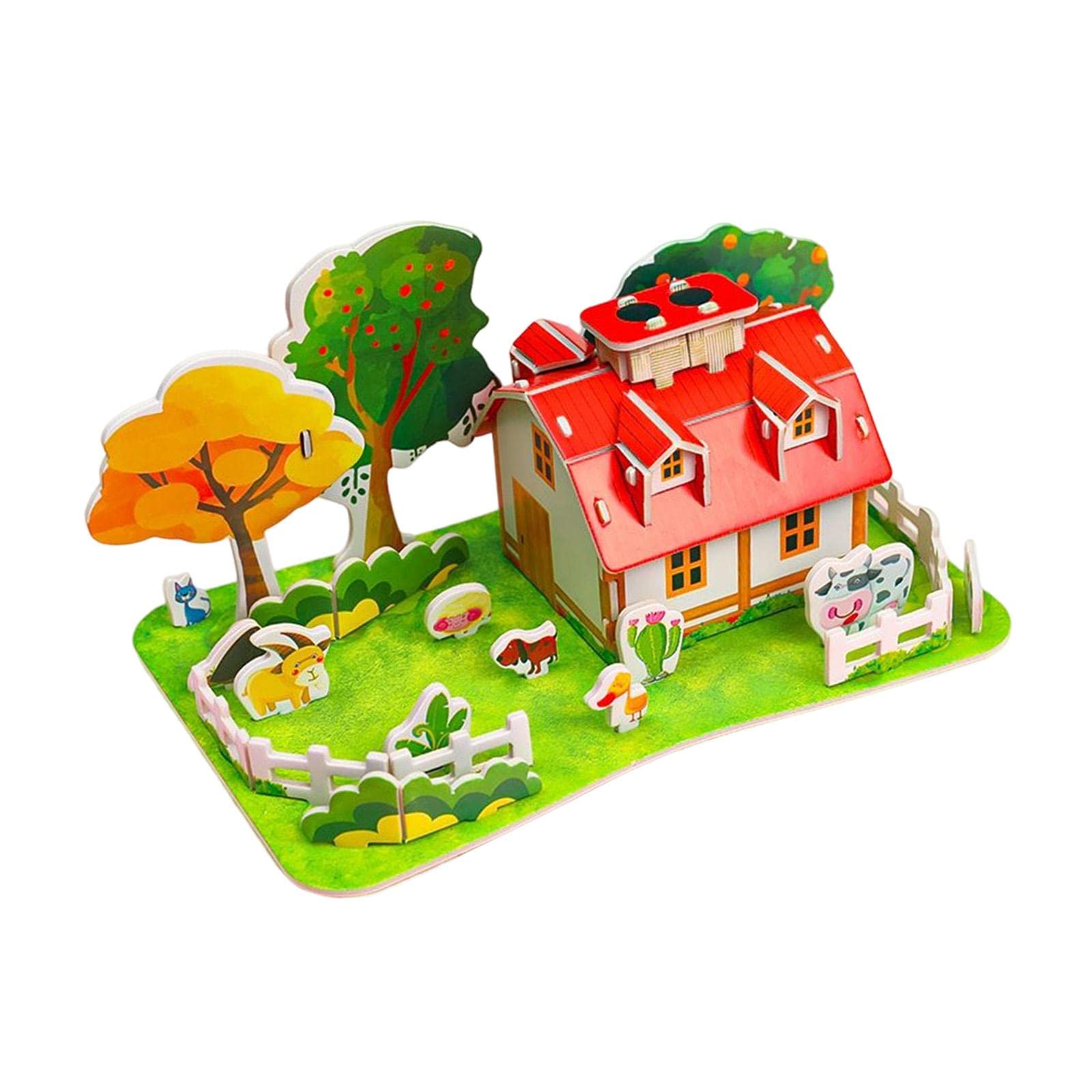 Oshhni Fun Building Model Paper and Foam Board Birthday Paper Cardboard Mini House Puzzle Craft for Girls Boys Kids Adults Teens, Style B