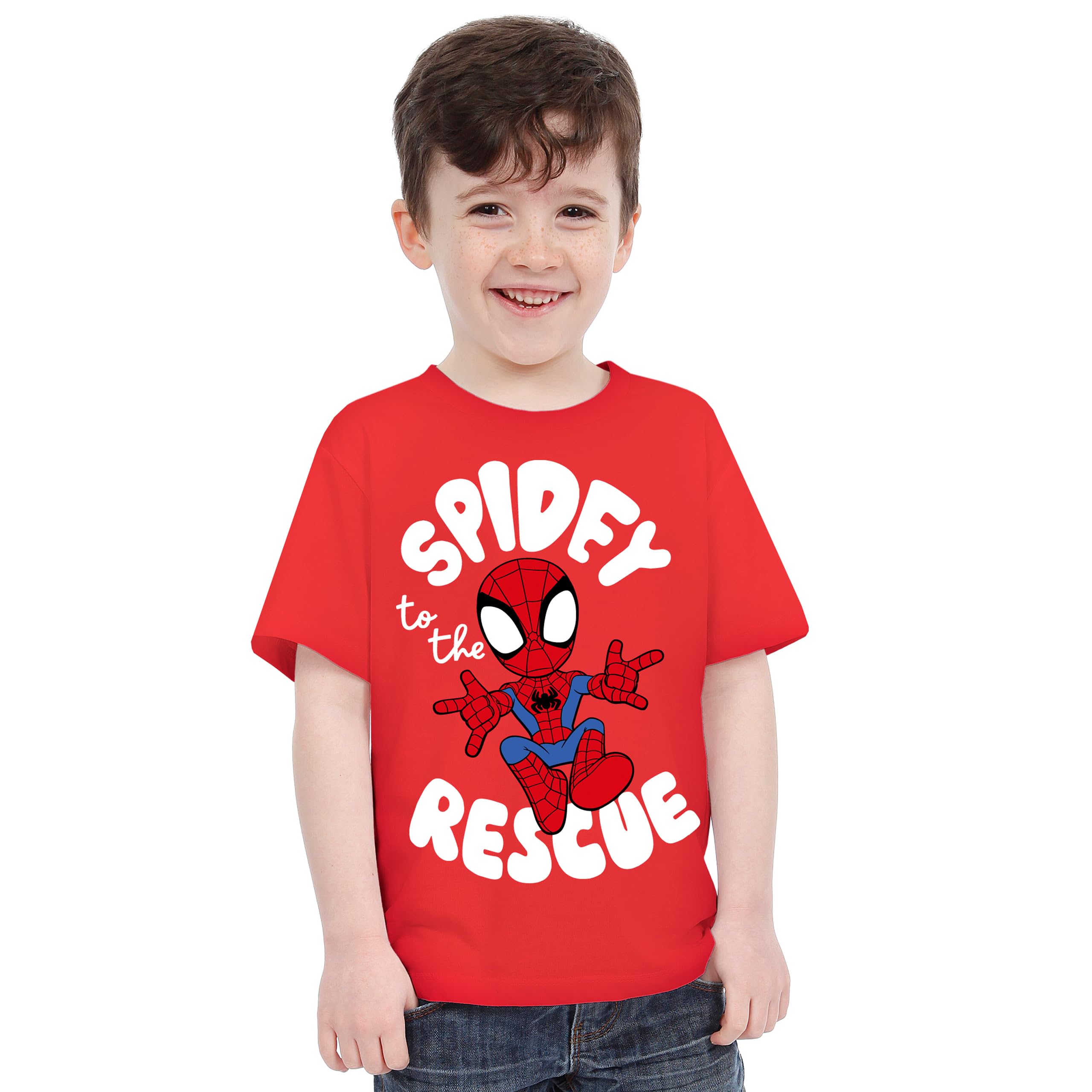 Koszulka Marvel Spiderman | T-shirt Chłopięcy Spidey And His Amazing Friends | Koszulki Chłopięce Spidey | Czerwony 128