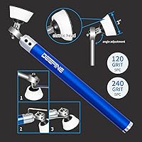 Vista 3 de Juego de herramientas de torneado de torno de madera con punta de carburo con lijadora de cuenco, herramienta de desbaste y acabado de ahuecado