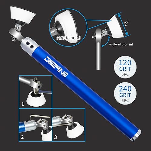 Miniatura 3 de Juego de herramientas de torneado de torno de madera con punta de carburo con lijadora de tazón, herramienta de desbaste y acabado, mango de