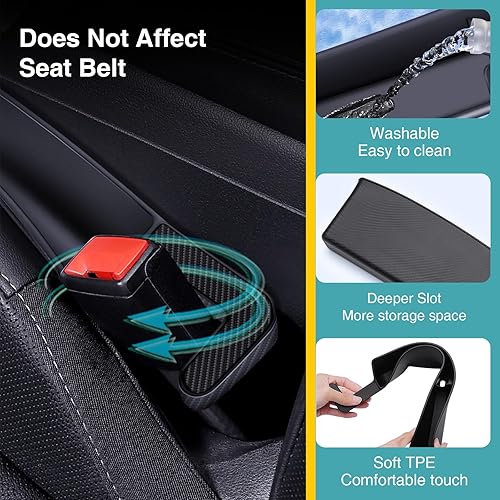 Miniatura 3 de Organizador de espacio para asiento de automóvil, paquete de 2 organizadores para asientos delanteros, ajuste universal, caja de almacenamiento