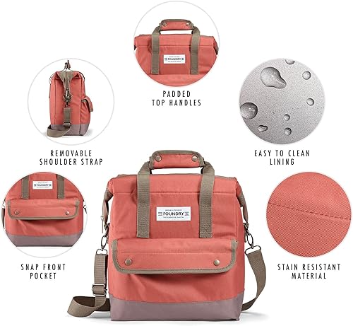 Miniatura 2 de Fit & Fresh Douglas - Bolsa de almuerzo aislada para adultos con bolsa frontal y correa de transporte, kit completo de almuerzo incluye 6