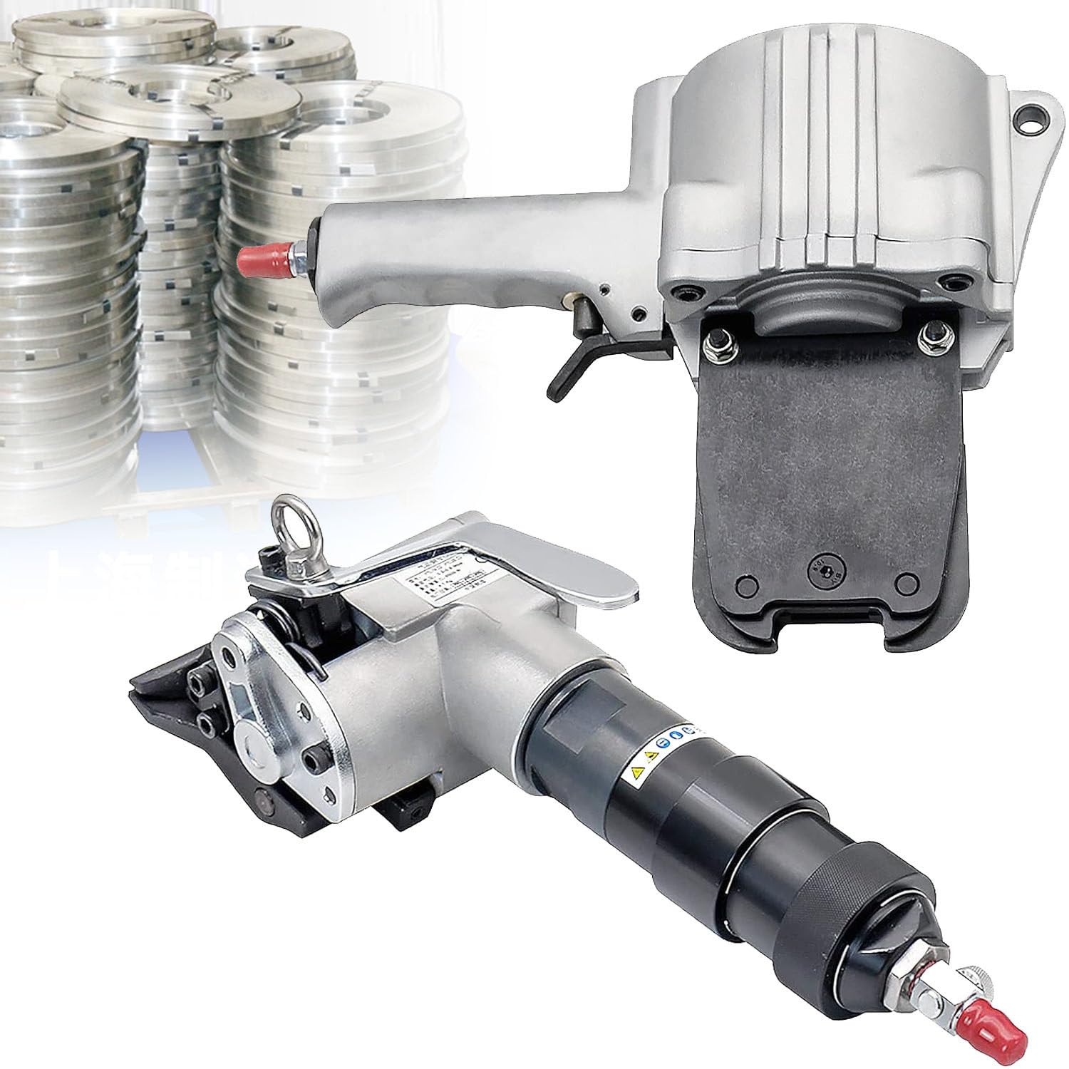 Aserzenith 1 Pneumatic Steel Strapping Machine Metal Strapping Tool Tensioner&Cutter Sealer Baler,Strapping High Tensile Packaging Machine,9Mm