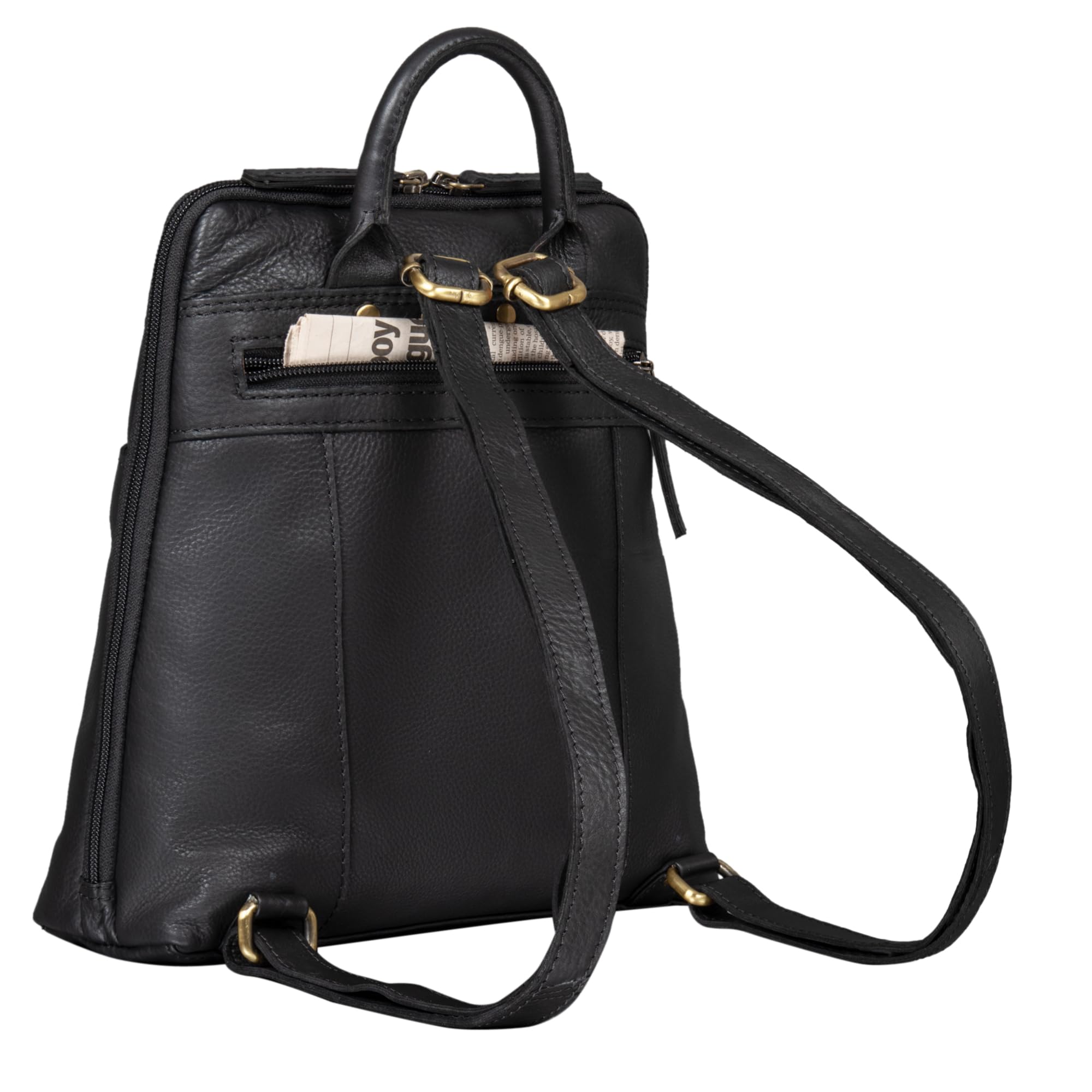 STILORD "Holly" Plecak damski Mały plecak skórzany Plecak ręczny Plecak skórzany na iPad Torebka ręczna City Going Out Daypack Leather Kolor:czarny