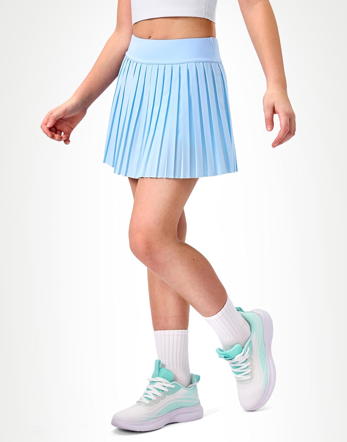 Girls Tennis Skirt with Shorts,Pleated Athletic Skort with Pockets for Golf,Running & School Uniform Skirt