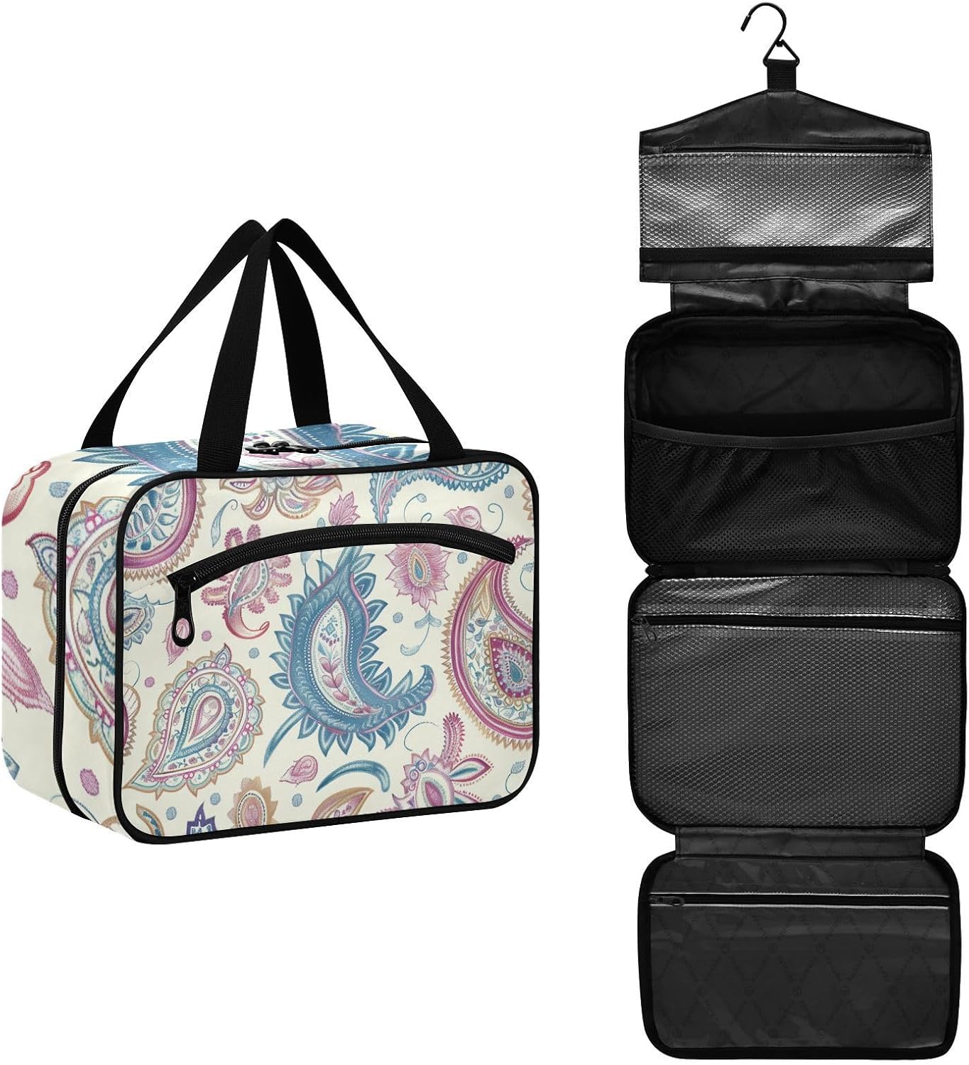 Bohemian Style Hanging Kits for Men Travel with Hook, Designer Accessories Toiletry kit for Travel Make up Traveling estuche para guardar maquillaje L
