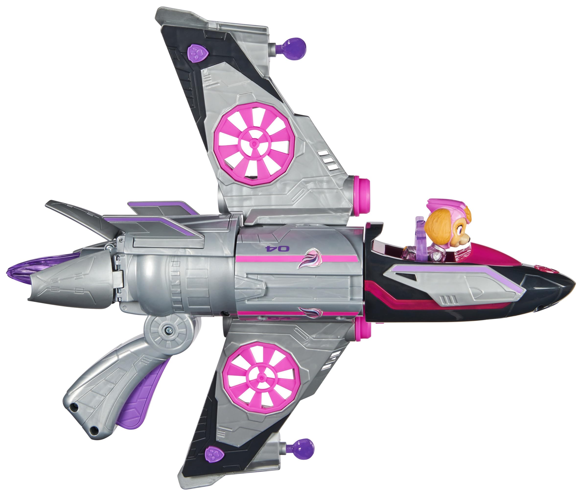 PATRULLA CANINA - LA SUPERPELÍCULA - Avión Transformable con Figura de Skye Patrulla Canina - con Luces y Sonidos - 6067498 - Juguetes Niños 3 Años +