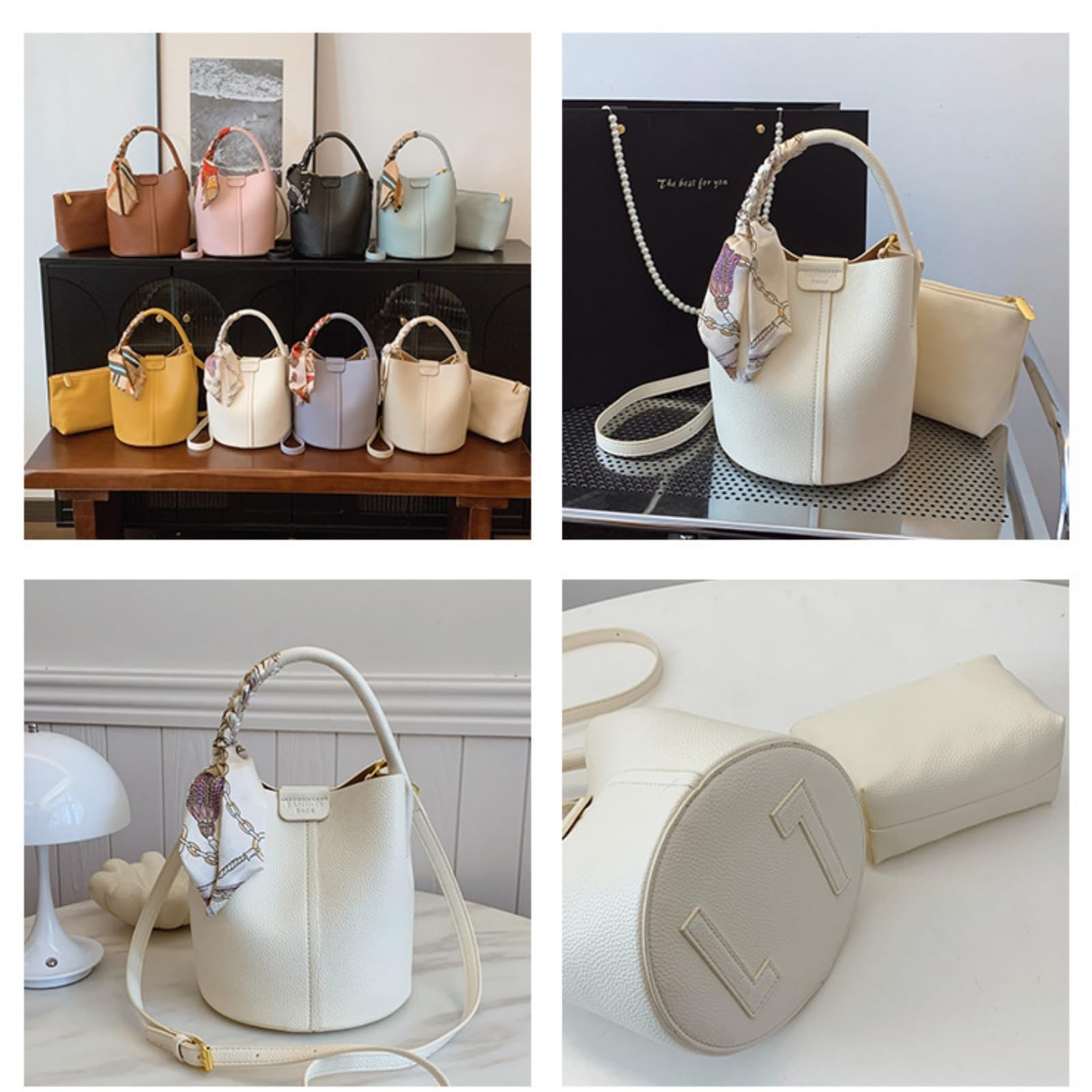 Bolso cruzado De Viaje Versátil Con Elegante Detalle Bufanda Seda Bandolera O Mano