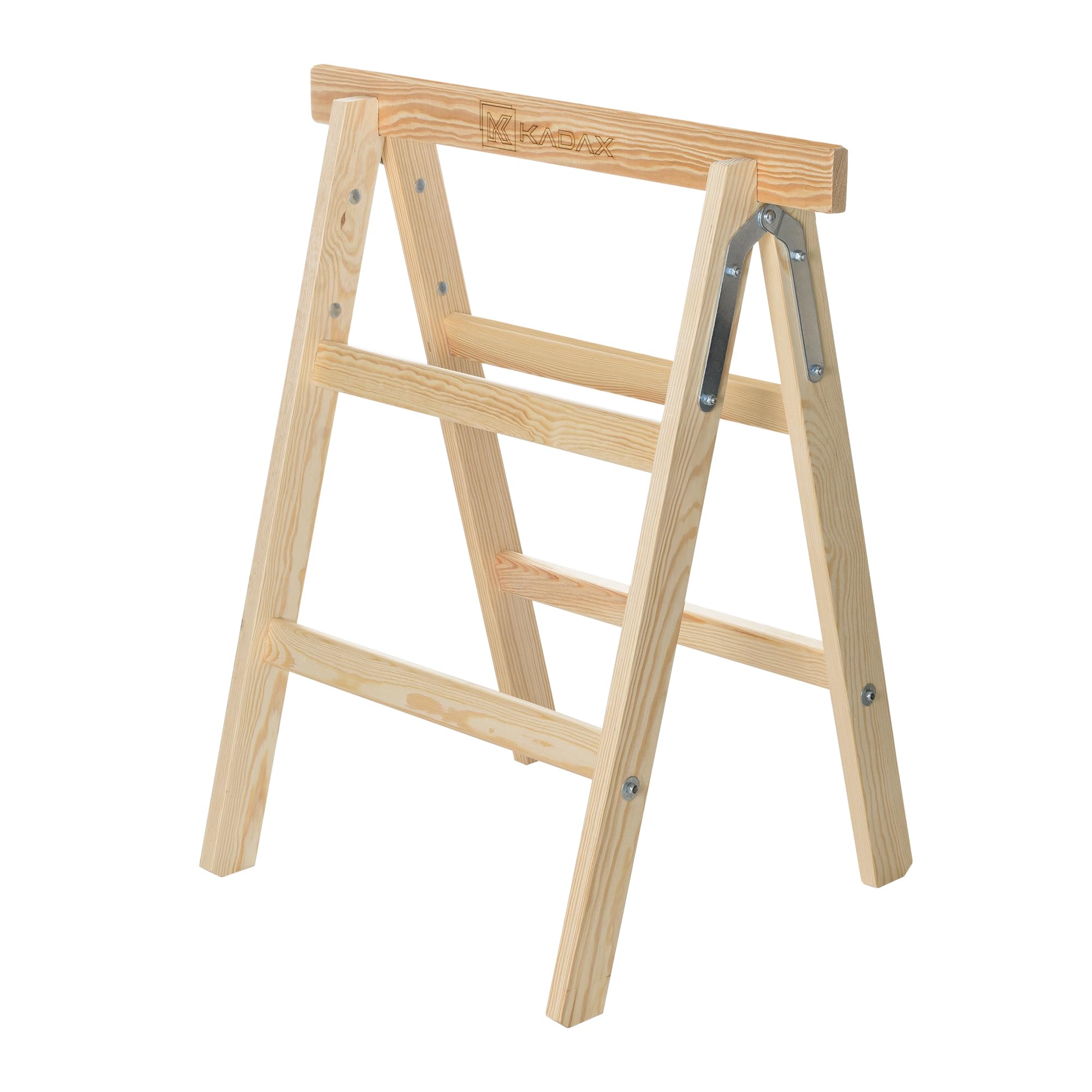 KADAX Klappbarer Arbeitsbock aus hochwertigem Holz, Klappbock mit Einer Tragkraft von 150 kg, Montagebock für Werkstatt und Bauprojekte, Gerüstbock (2 Stück)