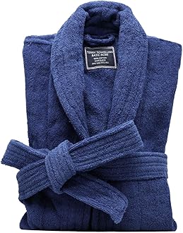 All-Cotton Bathrobe Thick Plush Cloth Housecoat Terry Toweling, Sweat Steaming Clothes Comfortable & Warm