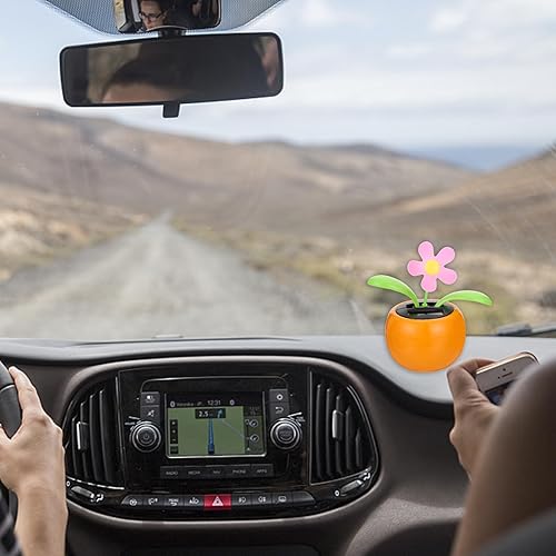 Miniatura 6 de 15 piezas de juguetes solares de girasol bailarín para interior del automóvil, adorno de escritorio de margaritas, lindo adorno solar con solapa,