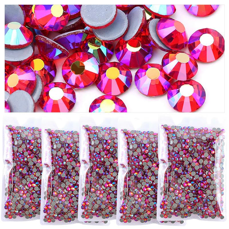 Großhandel Hotfix Strass Glitzer Strass AB Kristall Flatback Diamant Edelsteine Dekosteine Strass für Kleid Kleidungsstück-Antikes Zink-SS10-1440 Stück x 5 Beutel