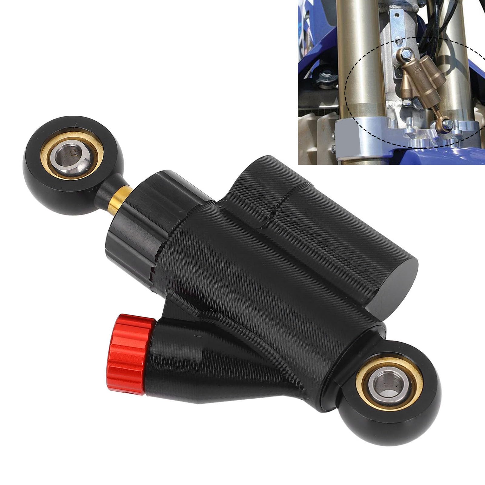 Motocykl CNC regulowany tłumienie sterownika Stabilizator bezpieczeństwa Kontrola Aluminium Aluminium Universal for Motorbike (Czarny)