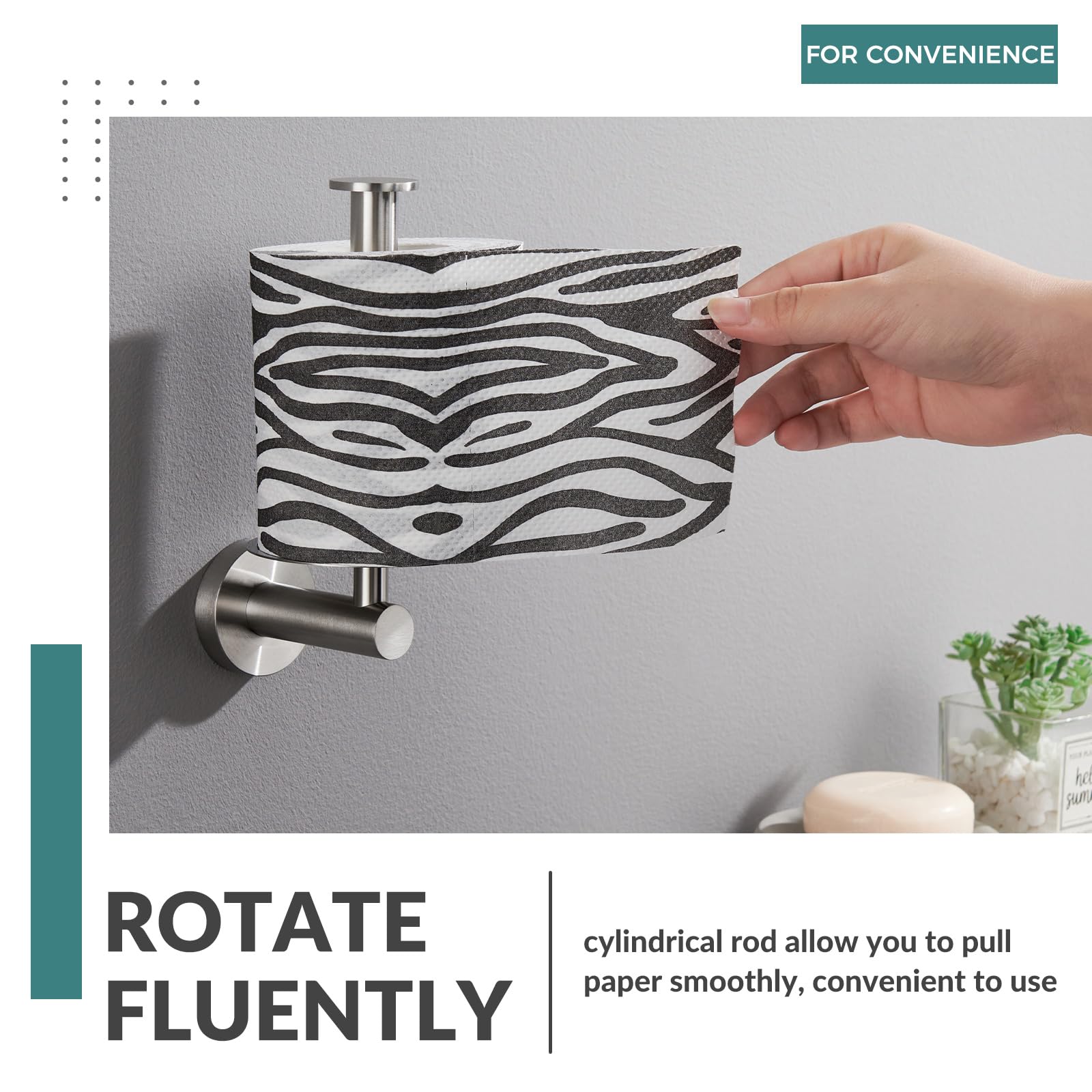 Aomasi Vertical Toilet Paper Holder for Bathroom Wall, Brushed Nickel — Amazon image 6