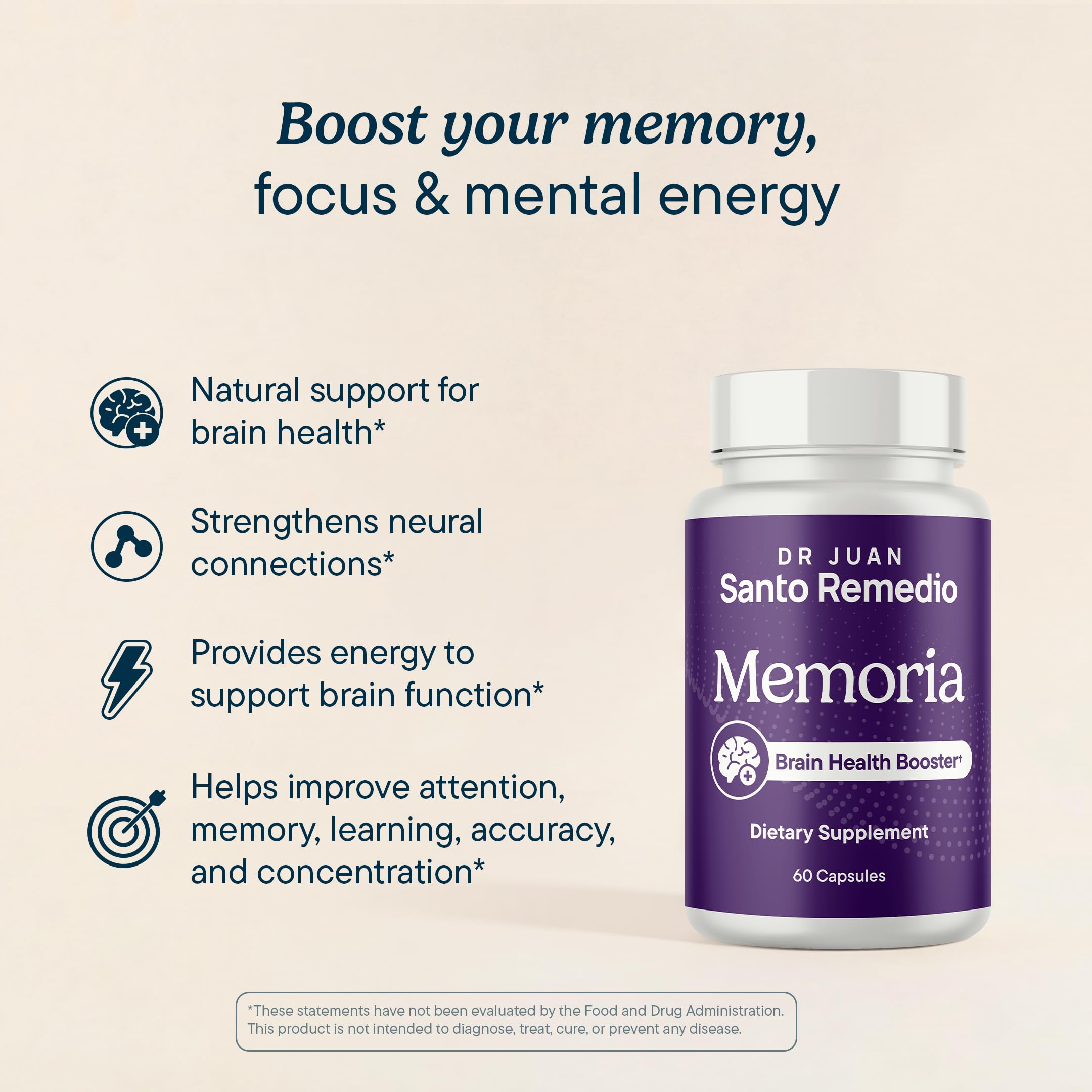 Santo Remedio Memoria, Brain Health Booster - 30 Servings — Amazon image 3