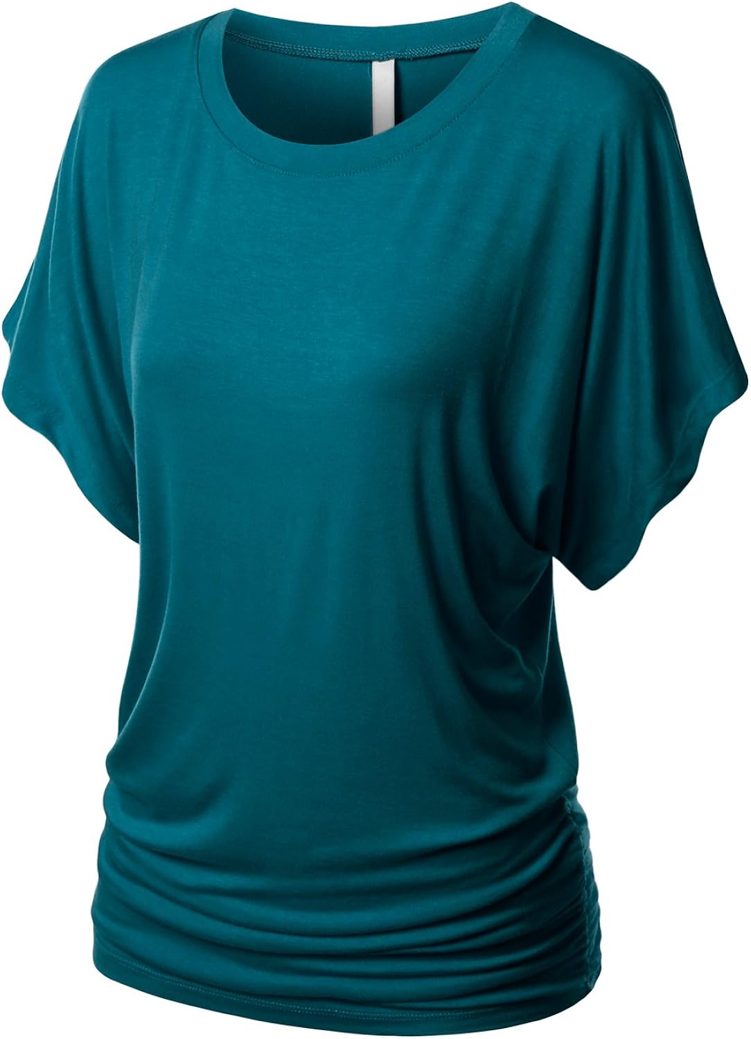 URBANCLEO Womens Dolman Sleeve Top Boatneck Drape Shirts Small Awts055_teal2607