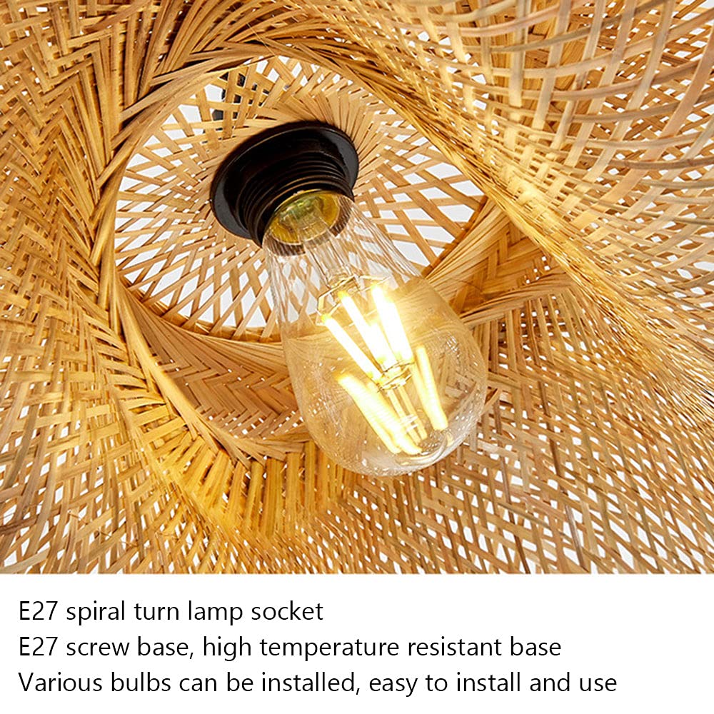 CHENKUI Lámpara De Araña Moderna Estilo Geometría 1 Luz, Lámpara Colgante De Techo De Ratán Tejido Accesorios De Iluminación De Decoración Tejida De Nido De Pájaro De Mimbre para Cafetería, Bar