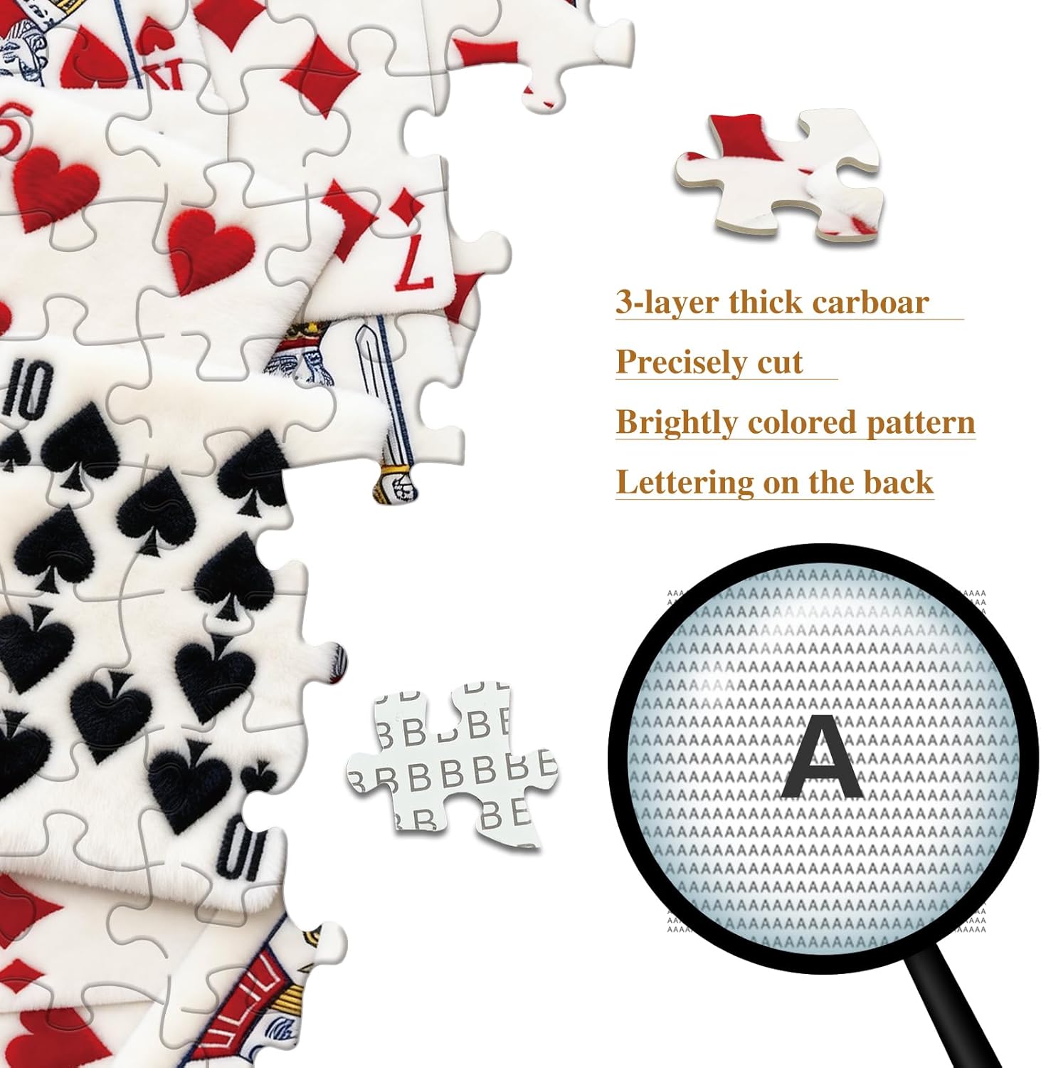 1024 Pieces Adult Puzzle, Plush Velvet Playing Cards Jigsaw Puzzles, Impossible Challenging Puzzle Family Home Decor, Funny Gift for Friends（23.86 x 23.86 inches）