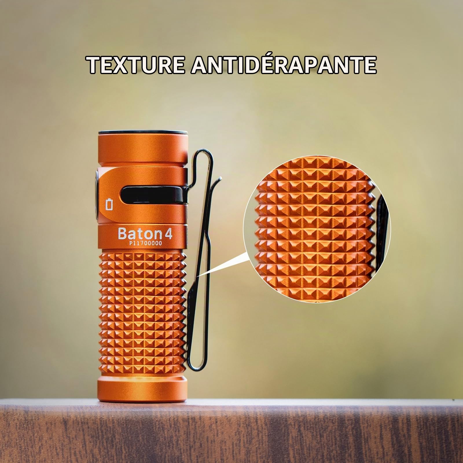OLIGHT Baton 4 Lampe de Poche Rechargeable LED Étanche Camping Urgence | Jusqu'à 1300 lumens, portée 170 m. Mini lampe torche ultra-lumineuse à 6 modes, autonomie jusqu'à 30 jours, étanche IPX8.