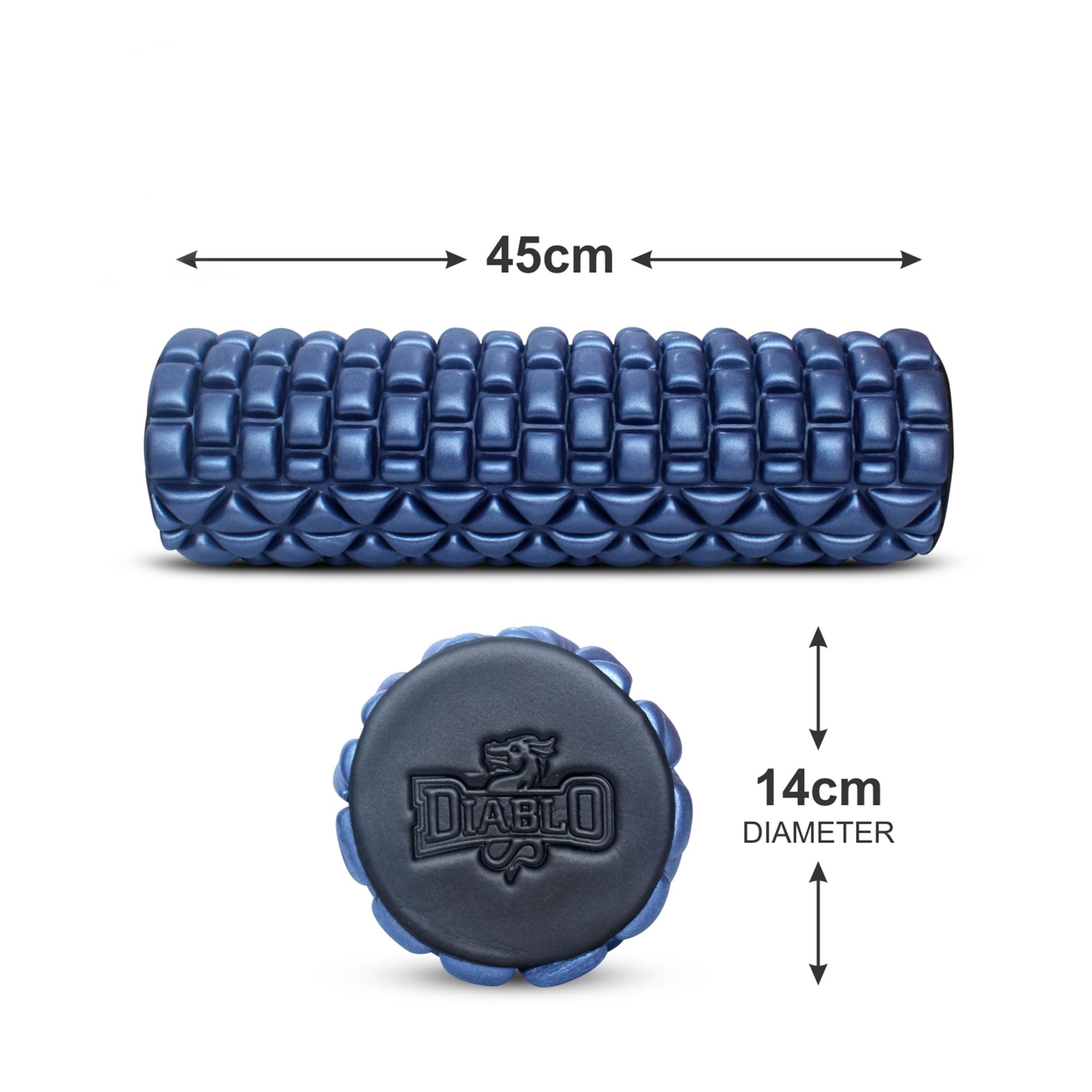 Diablo Self Myofascial Release, Self massage, Trigger Point release, Mobility, Acupressure Back, Therapy Yoga Gym Physio Injury Foam Roller (Size 17 Inch) (Navy Blue) 3
