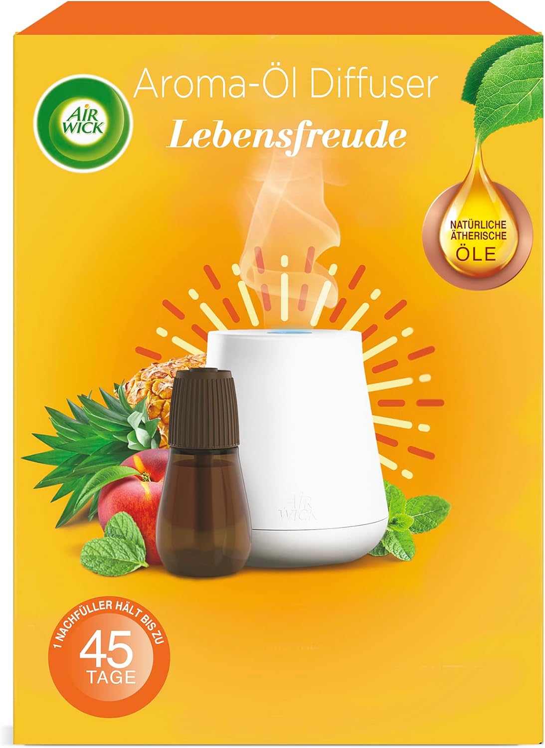 Air Wick AromaÖl Diffuser Starter Set mit Diffuser und DuftFlakon