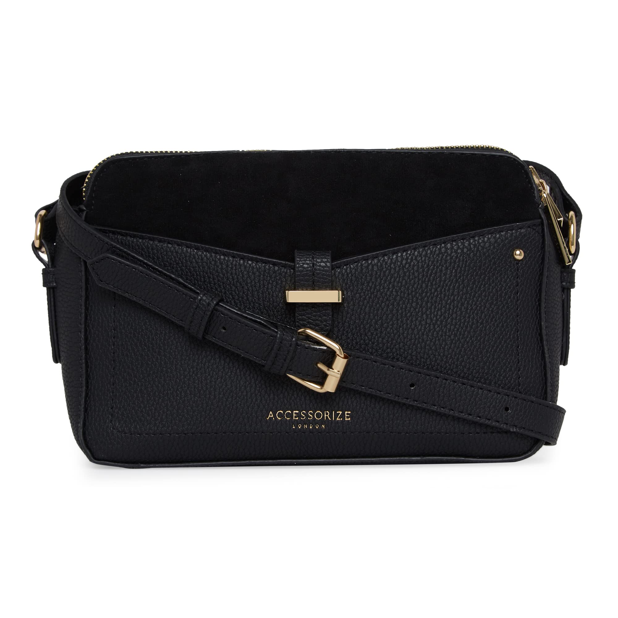Accessorize London WomenS Faux Leather Black Shelby Sling Bag (B0B5V9236Z) Amazon Price History, Amazon Price Tracker