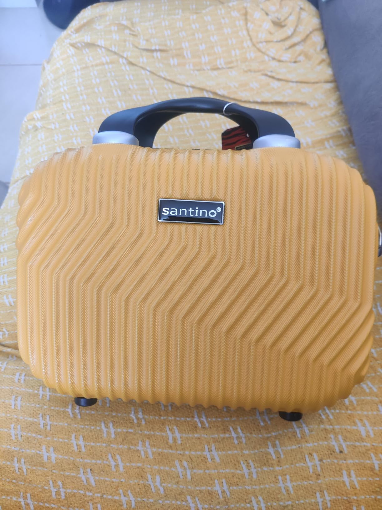 Frasqueira Necessarie de Viagens Geometric Pequena de mão ABS Rígida Fechamento em Ziper com Organizador Interno, Santino – ASAF7003P