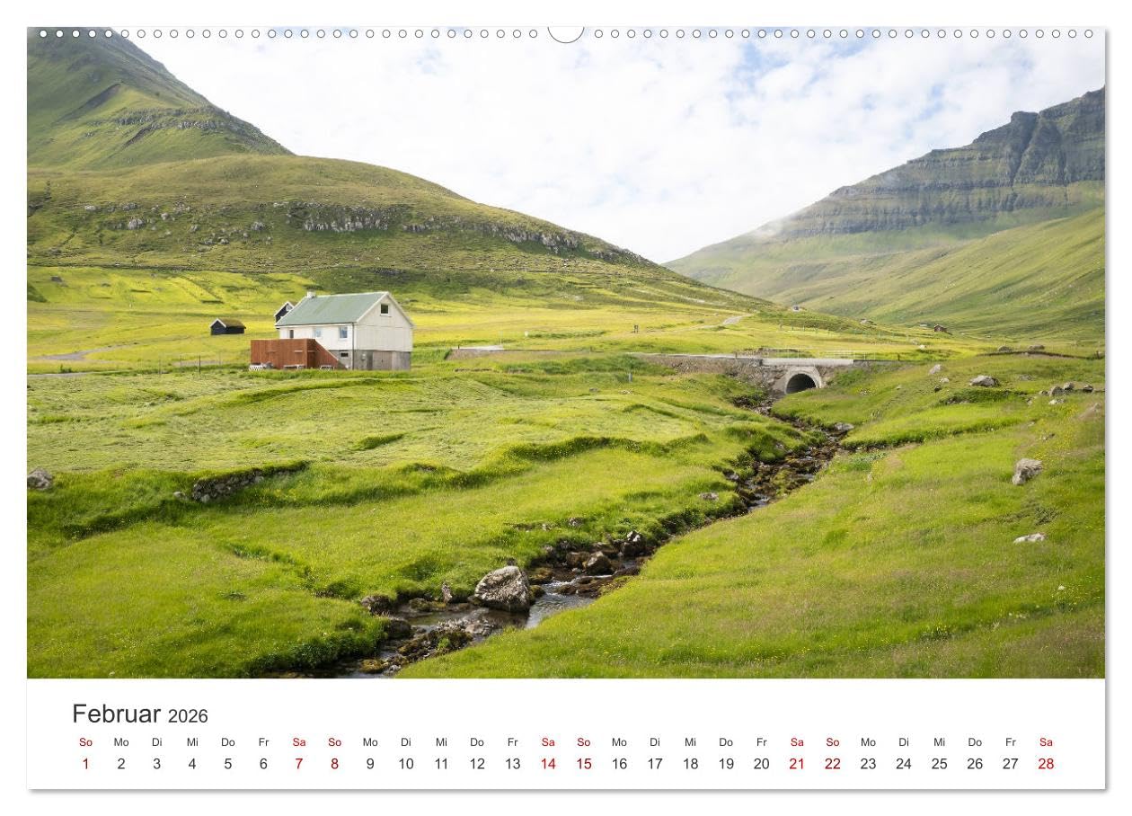 Färöer - Die wunderschönen Inseln im Norden. (hochwertiger Premium Wandkalender 2026 DIN A2 quer), Kunstdruck in Hochglanz: Kommen Sie mit auf eine außergewöhnliche Entdeckungsreise in den Färöer.