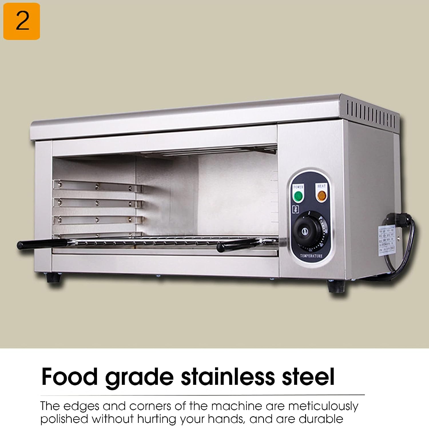 2000W Commercial Convection Oven, Electric Convection Toaster Oven, Single Layer Professional Electric Baking Oven, 50~300°
