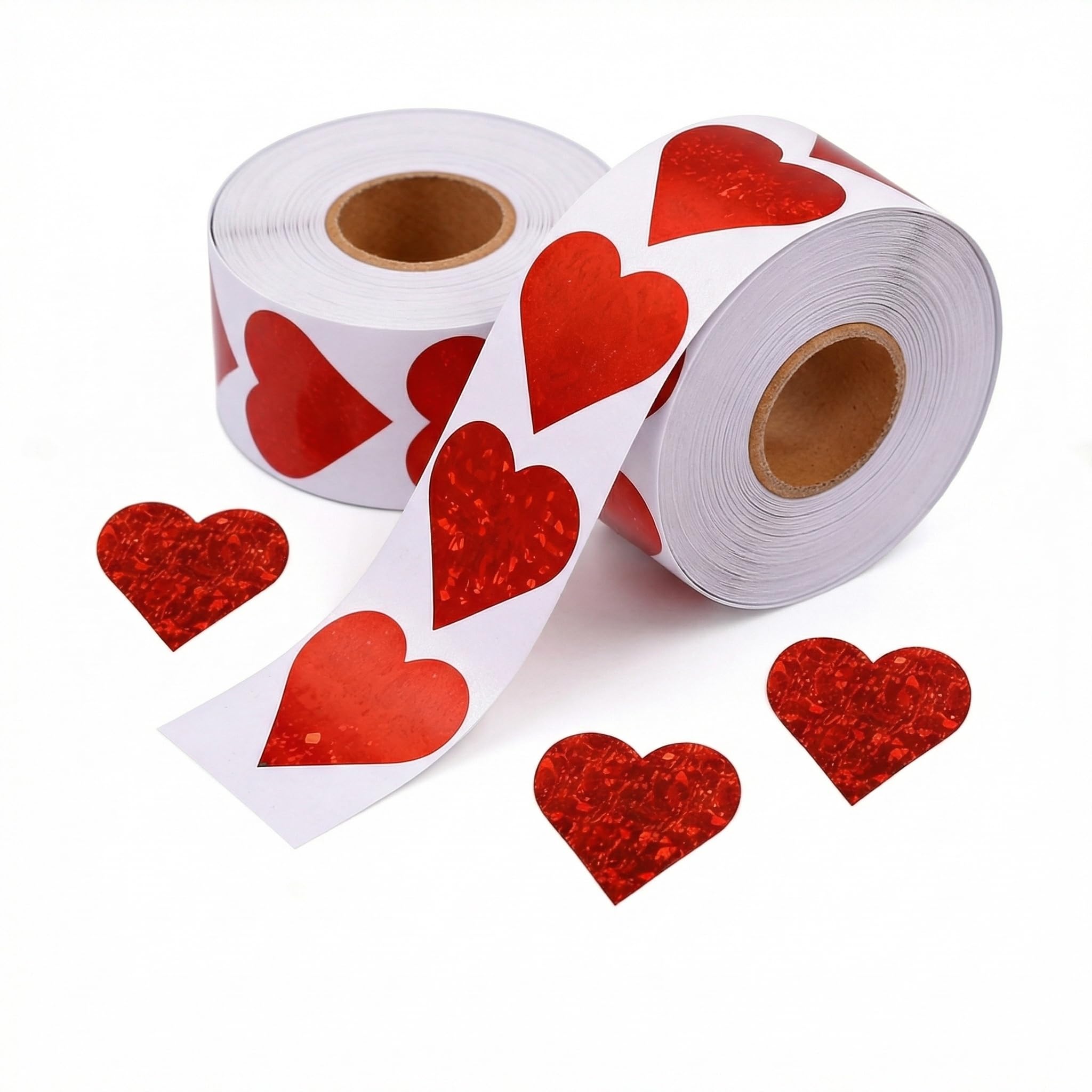 1000Pcs Glitter Heart Stickers, QIANSSE Valentine Stickers Love Heart Stickers Red Heart Decorations for Valentine's Day Decorations​ Wedding Birthday Accessories Anniversaries Self-Adhesive Waterproo