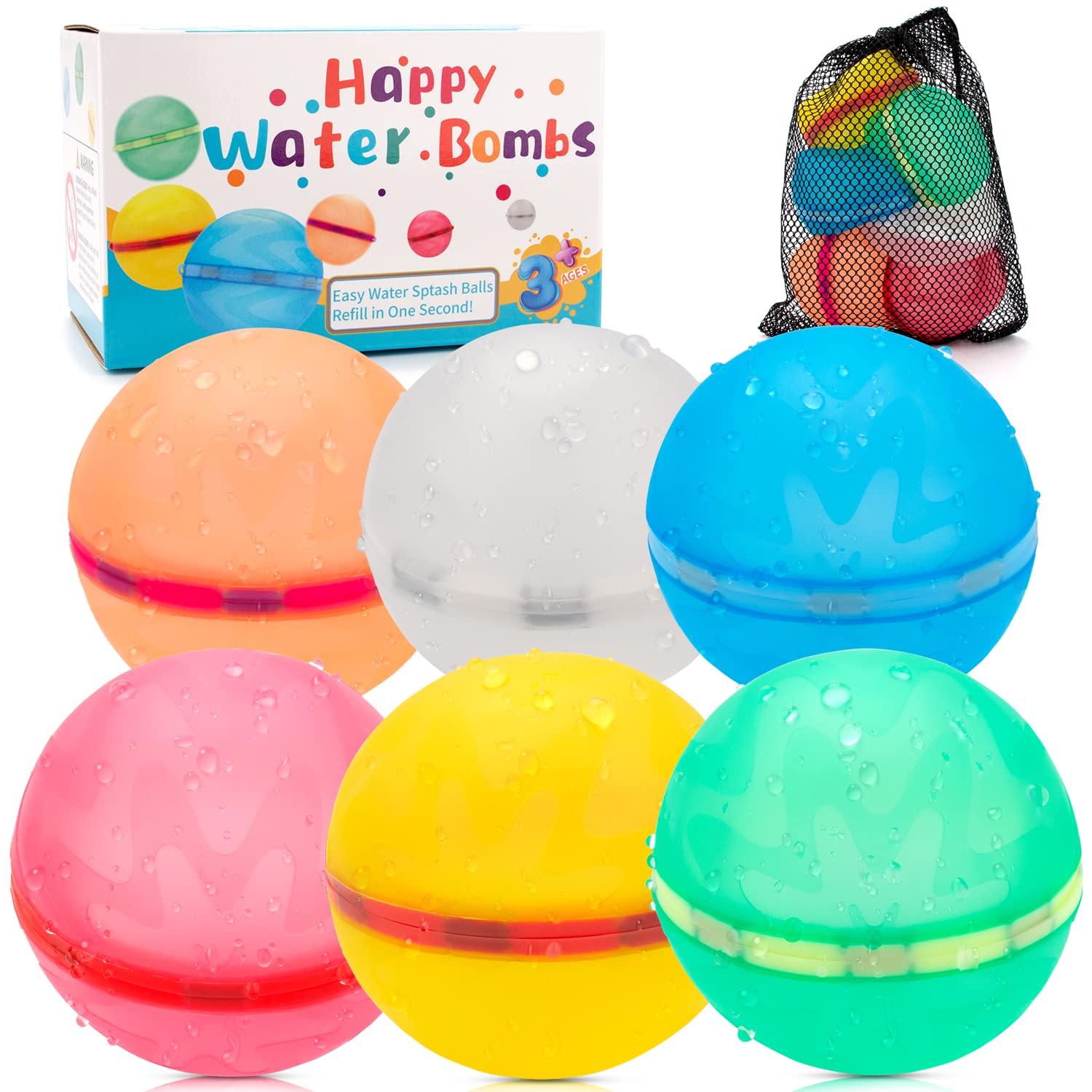 Bombe A Eau Réutilisable Pilikoll 12 Pièces Ballons à Eau Magnétiques En Silicone Avec Bombe A Eau Reutilisable