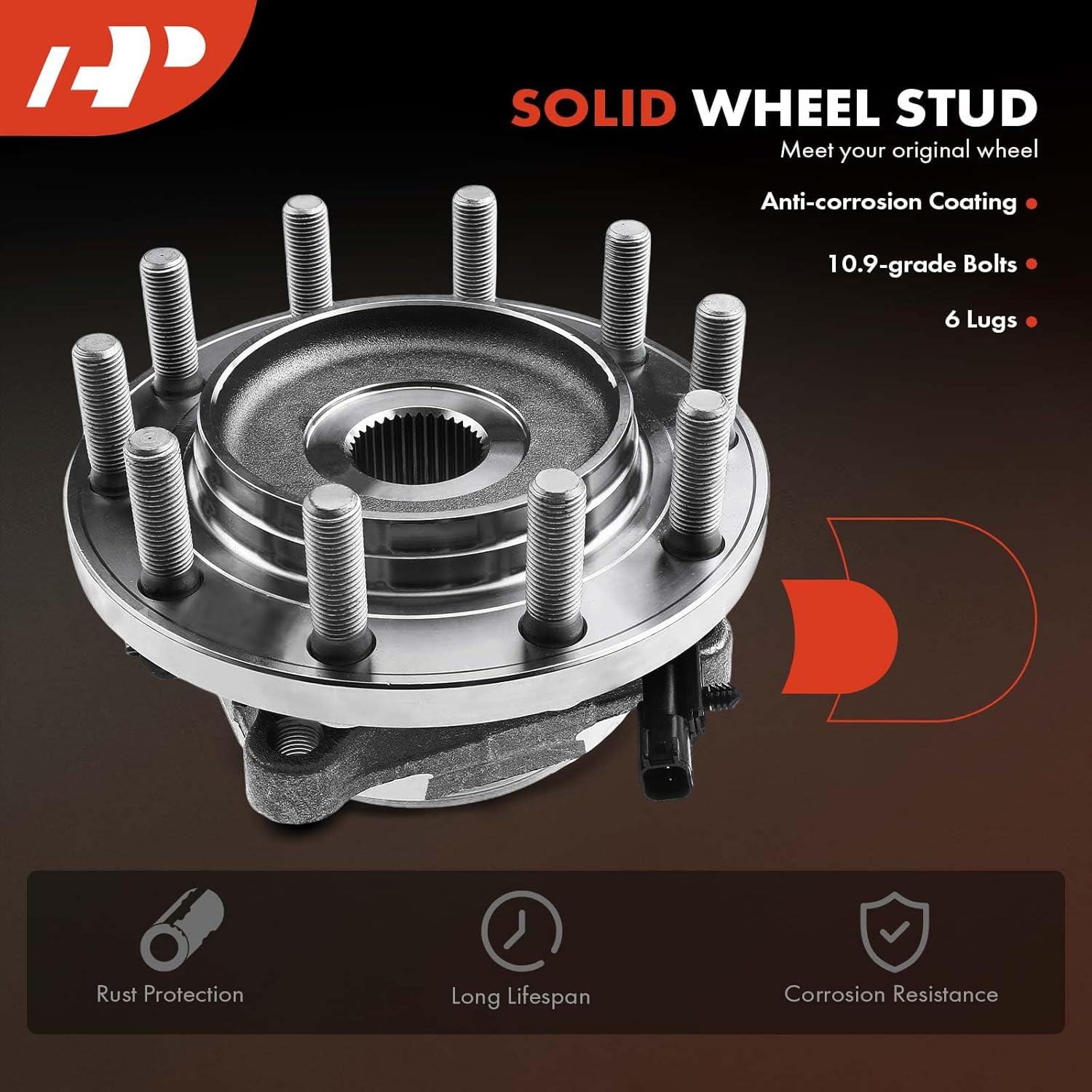 A-Premium 2 x Front Wheel Bearing and Hub Assembly with ABS & 10-Lug Compatible with Dodge Ram 4500 2008-2010, Ram 5500 2008-2010 & Ram 4500 2011-2018, 5500 2011-2018