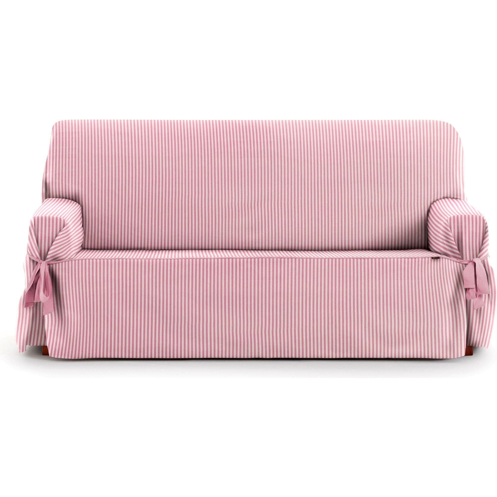 Housse de canapé universelle rose et écru pour un salon chaleureux