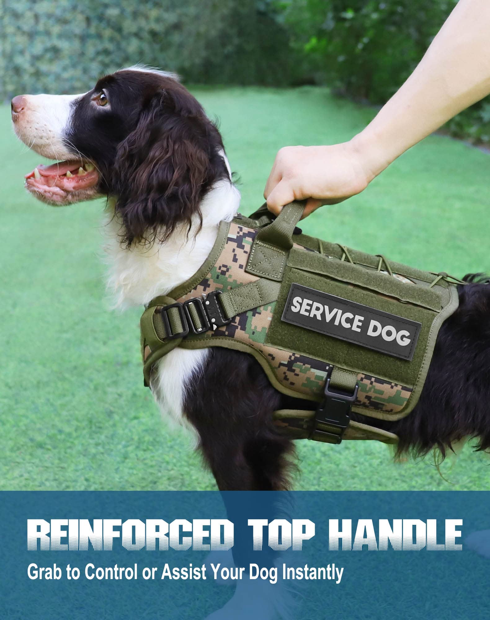 Arnés táctico para perros pequeños (Woodland Camo,S)