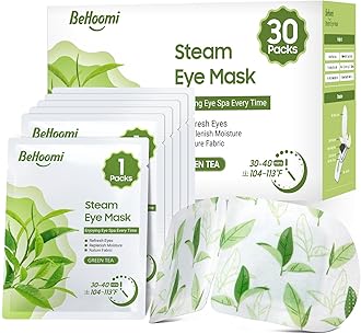 30Packs Steam Eye Mask, Heated Eye Mask Warm Compress for Eyes, Self Heating Disposable Steam Mask for Home Sleep, Spa, Travel Essentials & Relaxation Gifts, Stocking Stuffers (Green Tea)