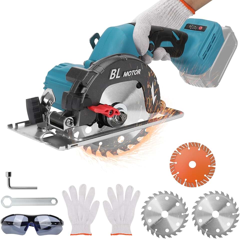 Mini Circular Saw for Makita 18V Battery, 1200W Brushless, 6