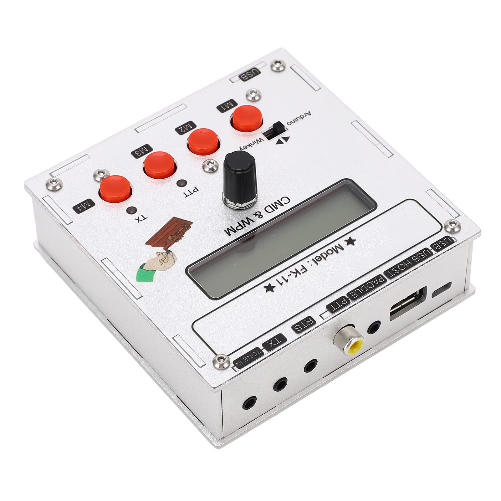 Oumefar K3NG Keyer Hochflexibler Open-Source-CW-Morsecode-Keyer aus Aluminiumlegierung für LCD-Display-Tastatur, Perfekt für Radio-Enthusiasten und Hobbyisten