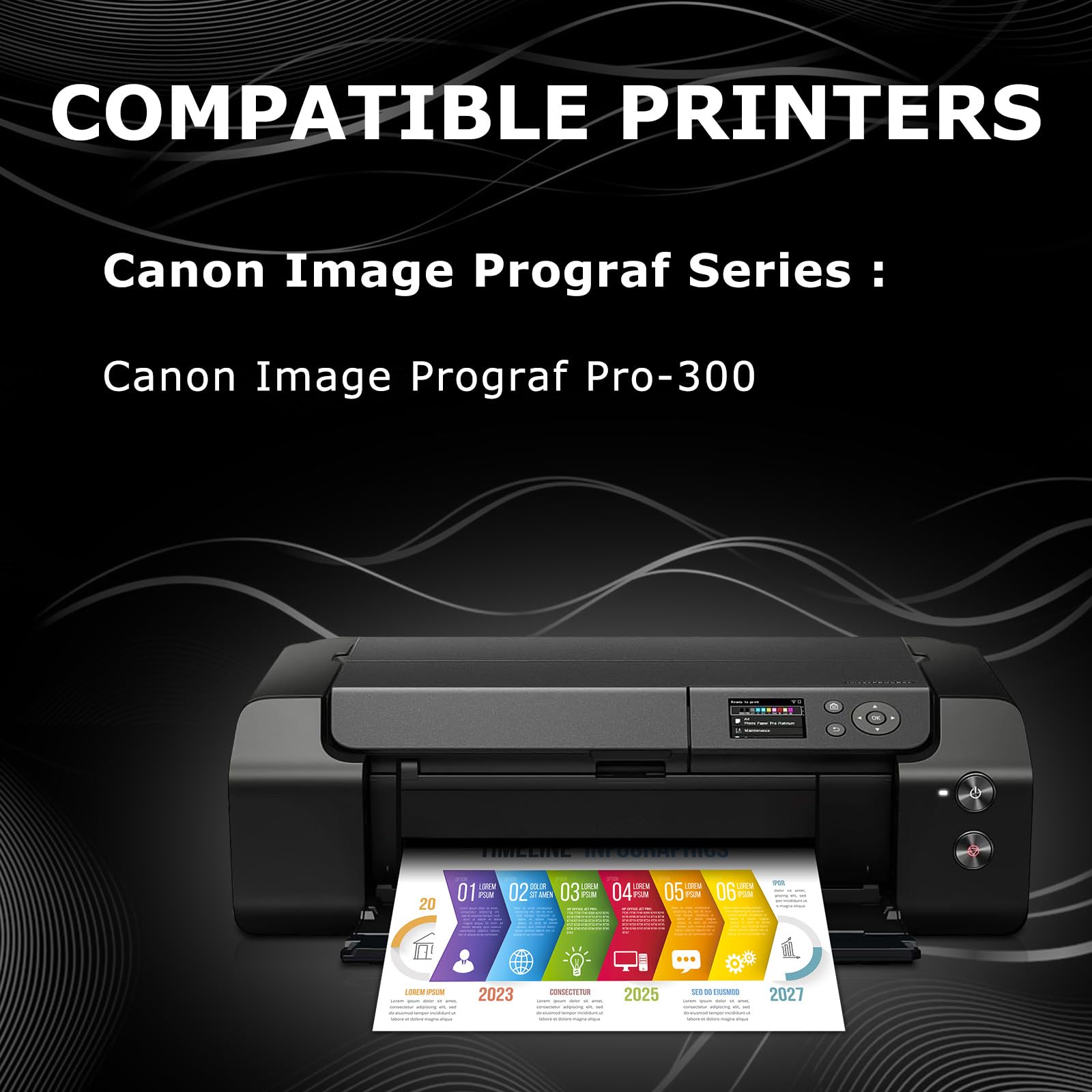DOUBLE D PFI-300 Cartucce Compatibili per Canon PFI-300 PFI-300MBK PFI-300PBK PFI-300C PFI-300M PFI-300Y PFI-300PM PFI-300PC PFI-300R PFI-300GY PFI-300CO per Canon imagePROGRAF PRO-300(10Pack)