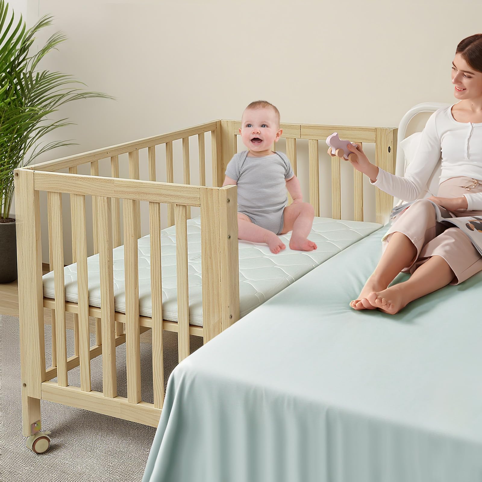 Amazon.com: Seeaenbob Portable Baby Bedside Bassinet,Foldable Mini