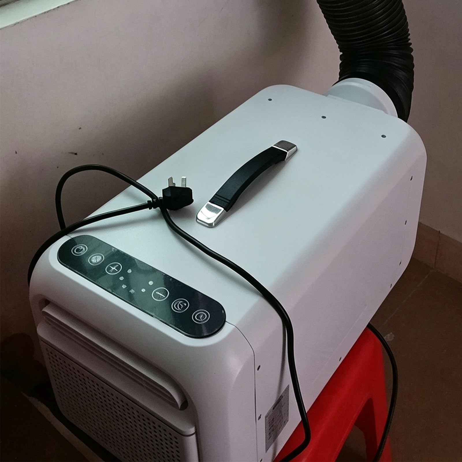 Aire Acondicionado para Casa Eficiente Capacidad de Refrigeración de 700W | 220V Sin necesidad de desagüe Mando a distancia/pantalla táctil Dirección del aire regulable para espacios de 3-5 m²(White)